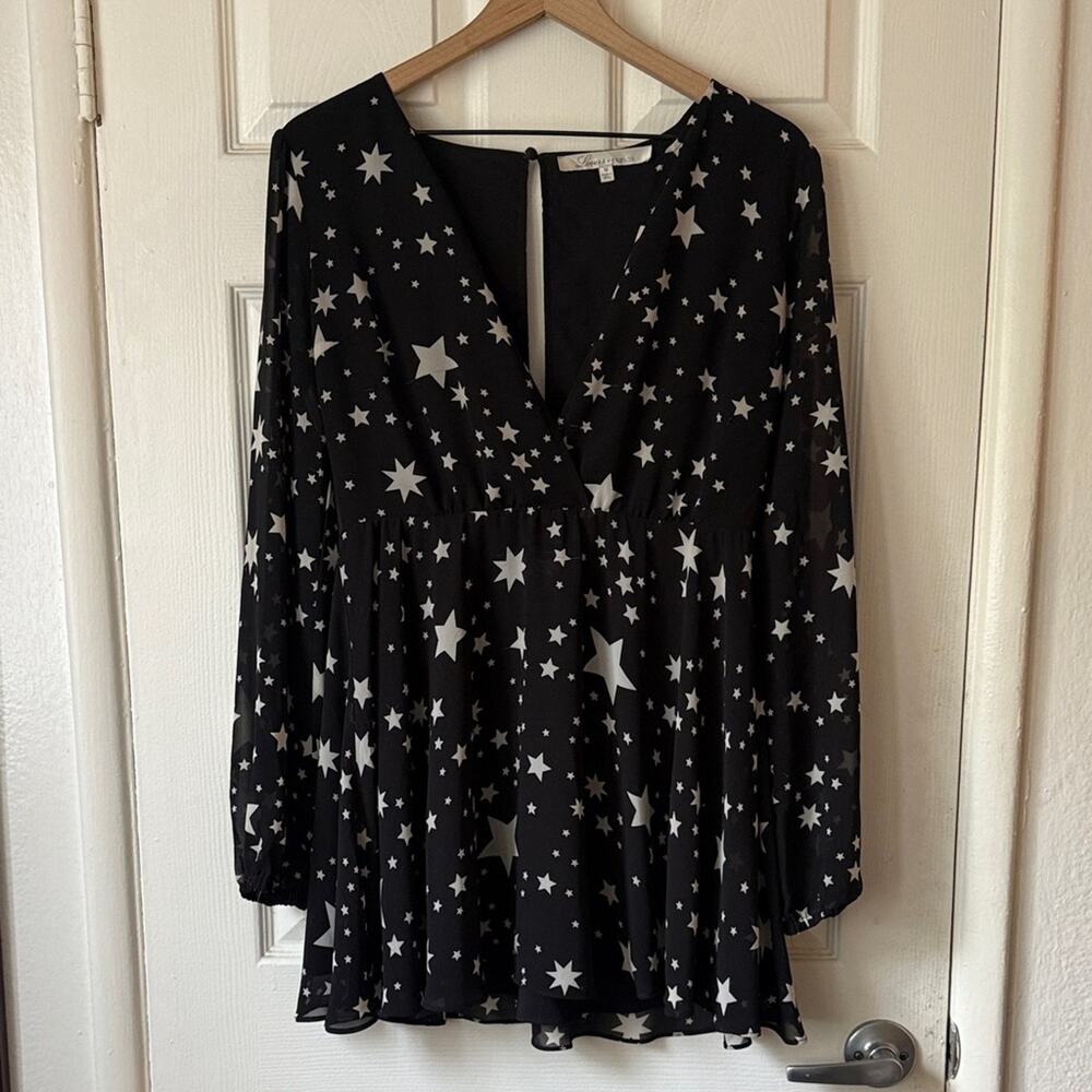 Lovers + Friends Lana Star Dress Black size medium